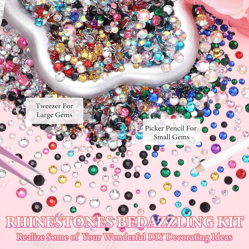 Cynailli 15000 Pcs Resin Rhinestones for Crafts, Colorful Jelly Resin Rhinestones for Bedazzling Gems Mix Sizes Flatback Gems Jewels for DIY Mugs Tumblers Bottles Clothing Shoes Nail Art - Image 4